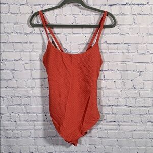 Andie Womens Jetties One Piece Red/Pink Beach Vacation Cruise Island Sz LT NWT